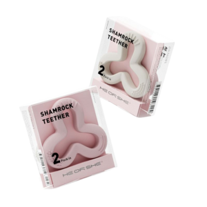 Shamrock Bijtring (2 st.)/ WIT+ROZE
