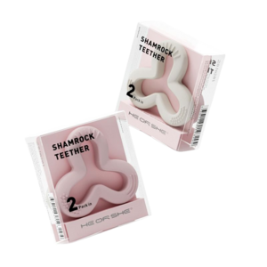 Shamrock Bijtring (2 st.)/ WIT+ROZE