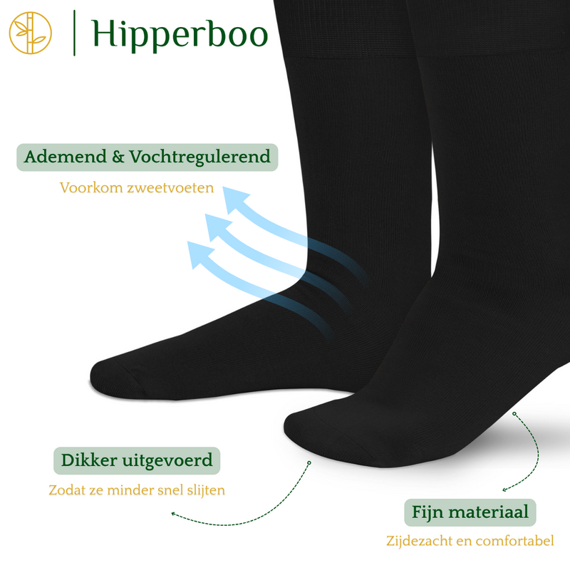 Hipperboo® 4 lub 8 par skarpetek bambusowych | Bez szwu | Wiele kolorów i rozmiarów