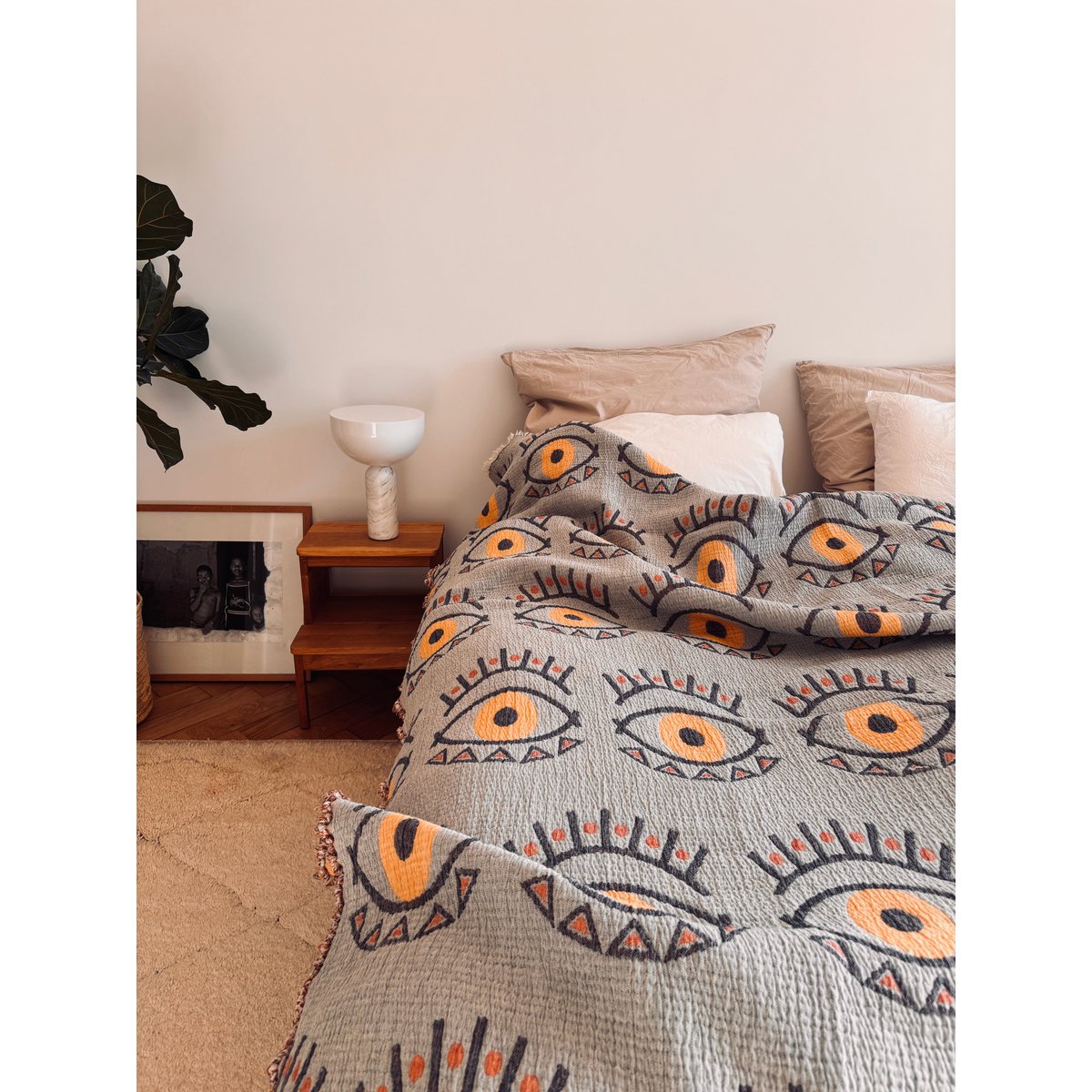 Muslin blanket - Vision - coral blue - 2.20 x 2.50 m