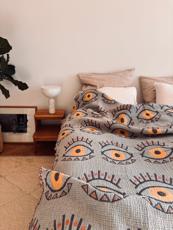 Muslin blanket - Vision - coral blue - 2.20 x 2.50 m