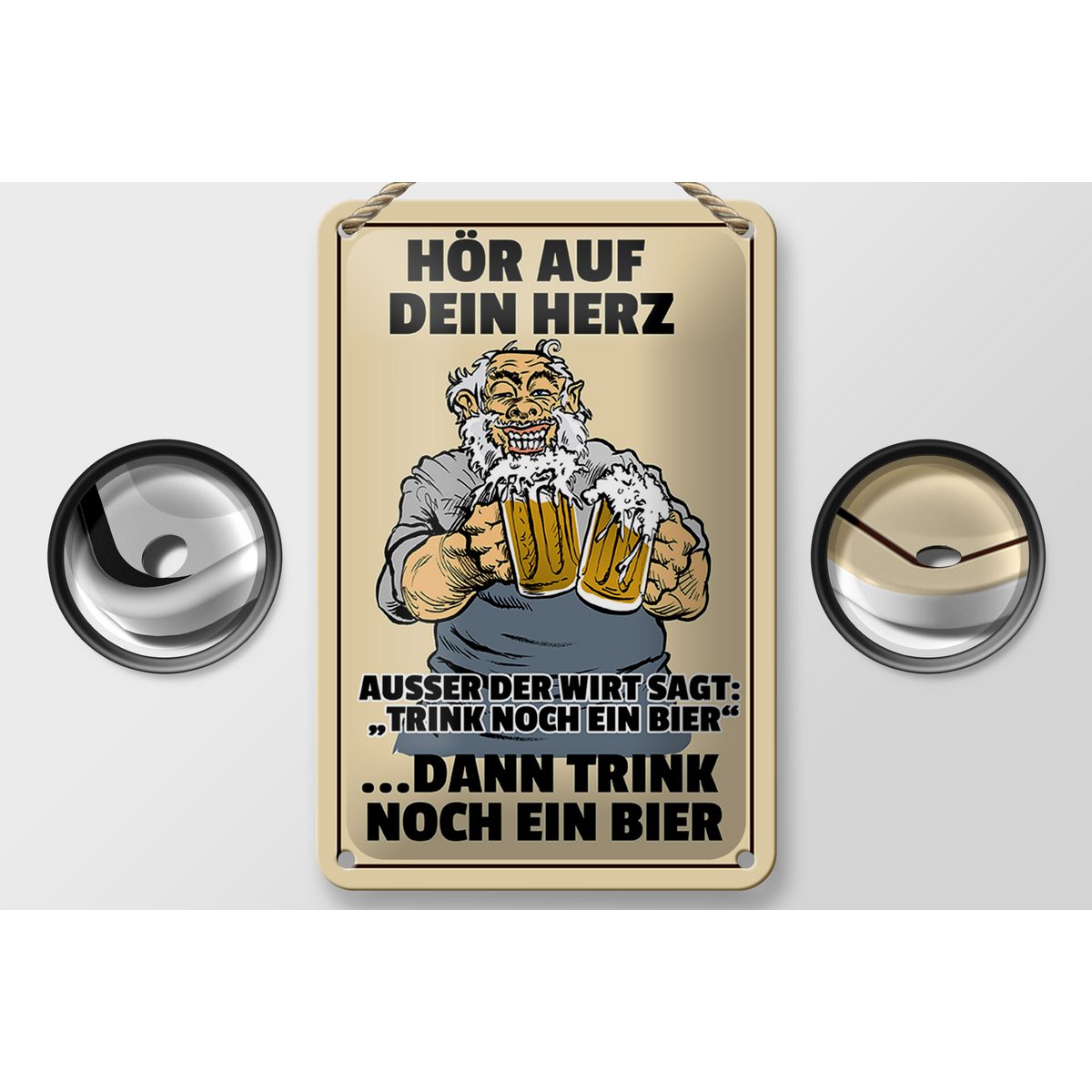 Tin sign alcohol 12x18cm listen to your heart drink beer decoration
