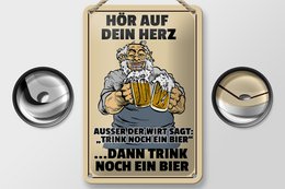Tin sign alcohol 12x18cm listen to your heart drink beer decoration