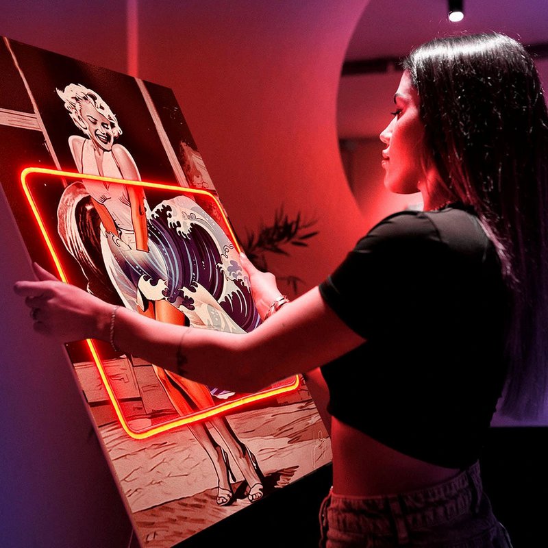 Marilyn Wave Kanagawa | LED -Wandkunst