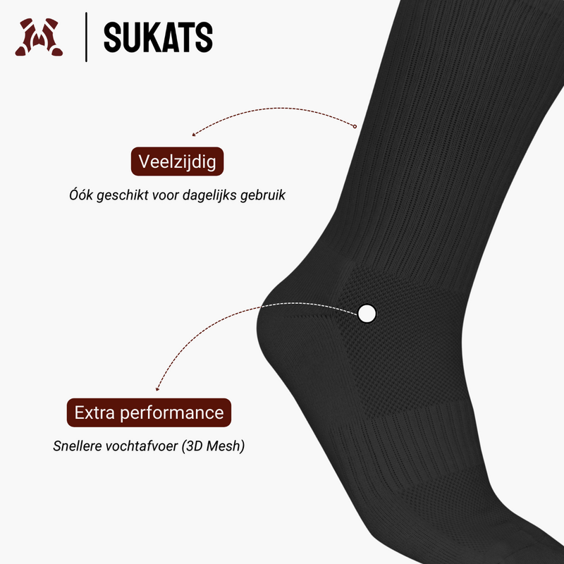 Sukats® 6 pares de calcetines deportivos | El atleta | Calcetines de tenis | Calcetines para correr | Sin costuras | Blanco o negro | Múltiples tamaños