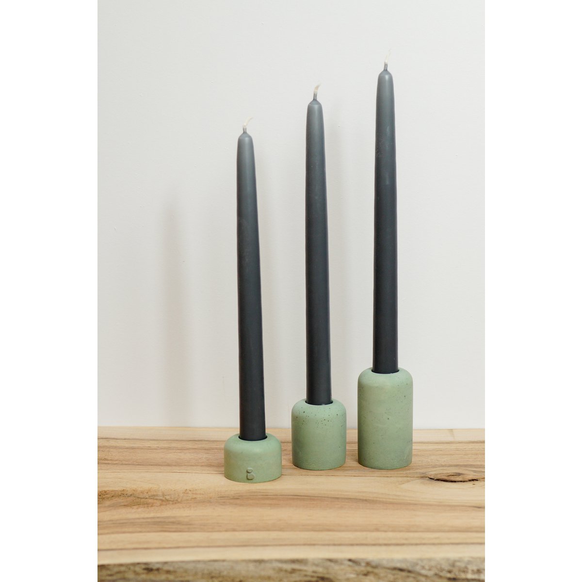 Green candle holders
