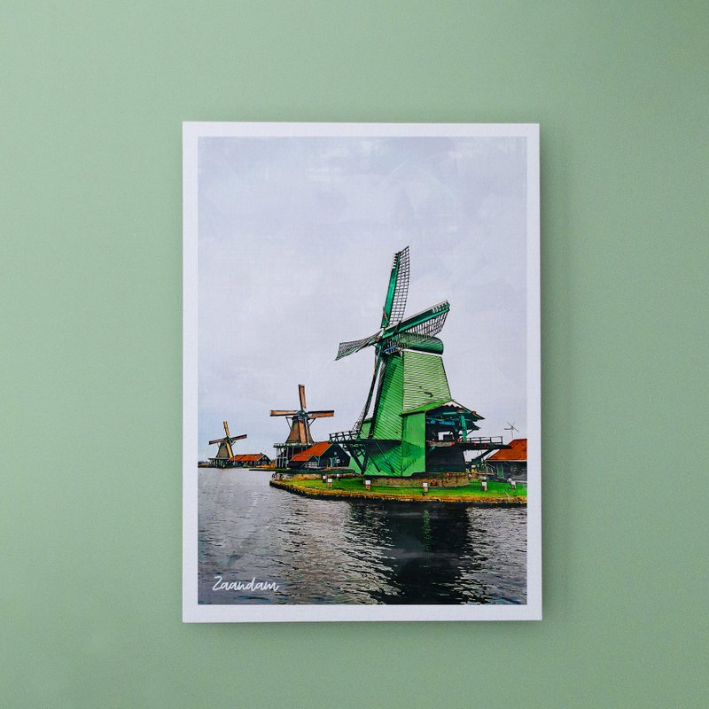 Zaandam Windmills, Netherlands - A6 Postcard with Envelope