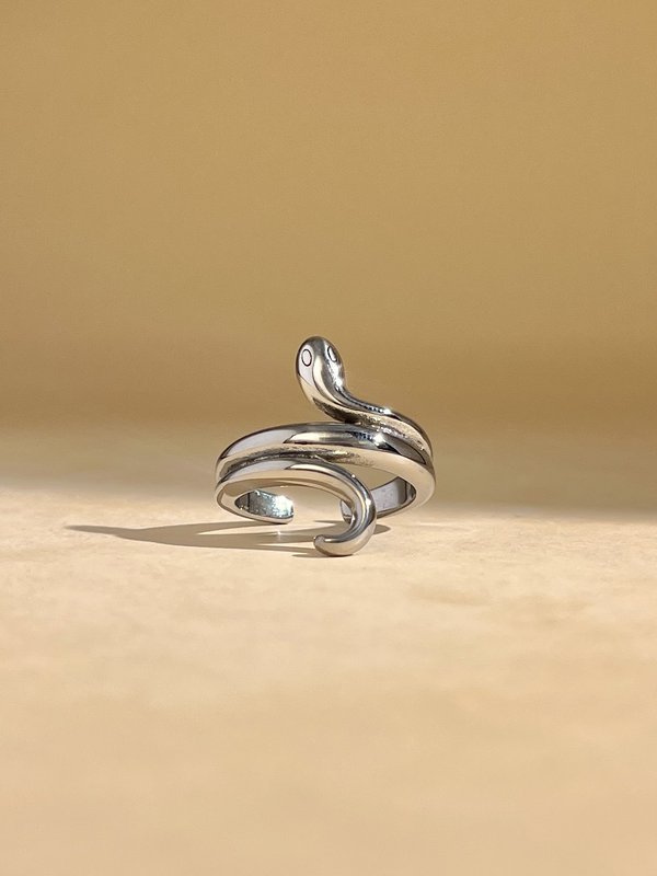 Bague Serpent Ajustable – Acier Inoxydable