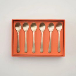 Esslöffel | Handgefertigtes Teebesteck aus reinem Messing | 6er-Set
