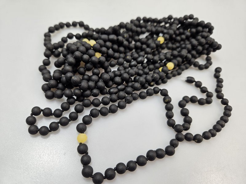 Handmade black amber necklace for him or her mens jewelry wholesale