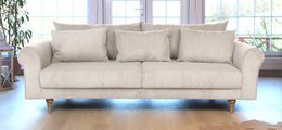 ASTRID 4-seater sofa/sofa bed Corduroy Cream removable & washable covers