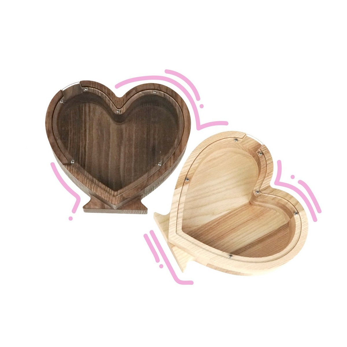 Sparschwein, Holz Sparschwein Herz