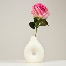 Keramikvase Trendy White - Mittel - 13 cm