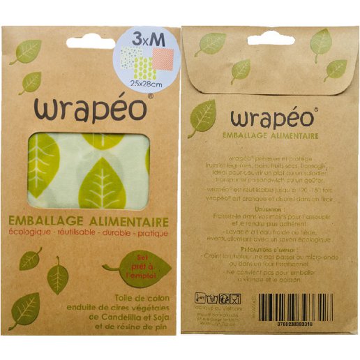 Ceras vegetales wrapéo - juego de 3 M - 25x28 cm -