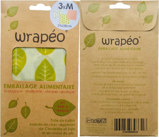 Ceras vegetales wrapéo - juego de 3 M - 25x28 cm -