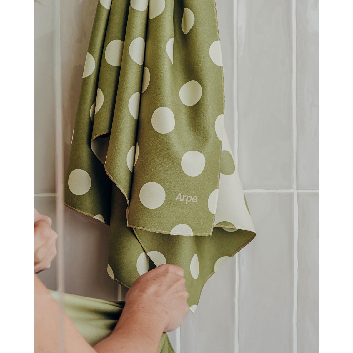 Towel Dots Olive Green