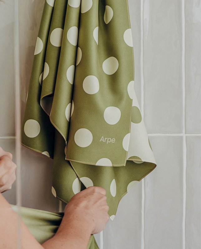 Towel Dots Olive Green