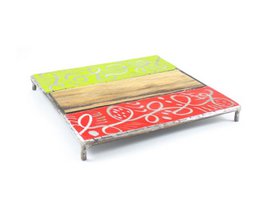 "Pissy" coaster made from recycled scrap metal and scrap wood upcycling | different shapes and colors