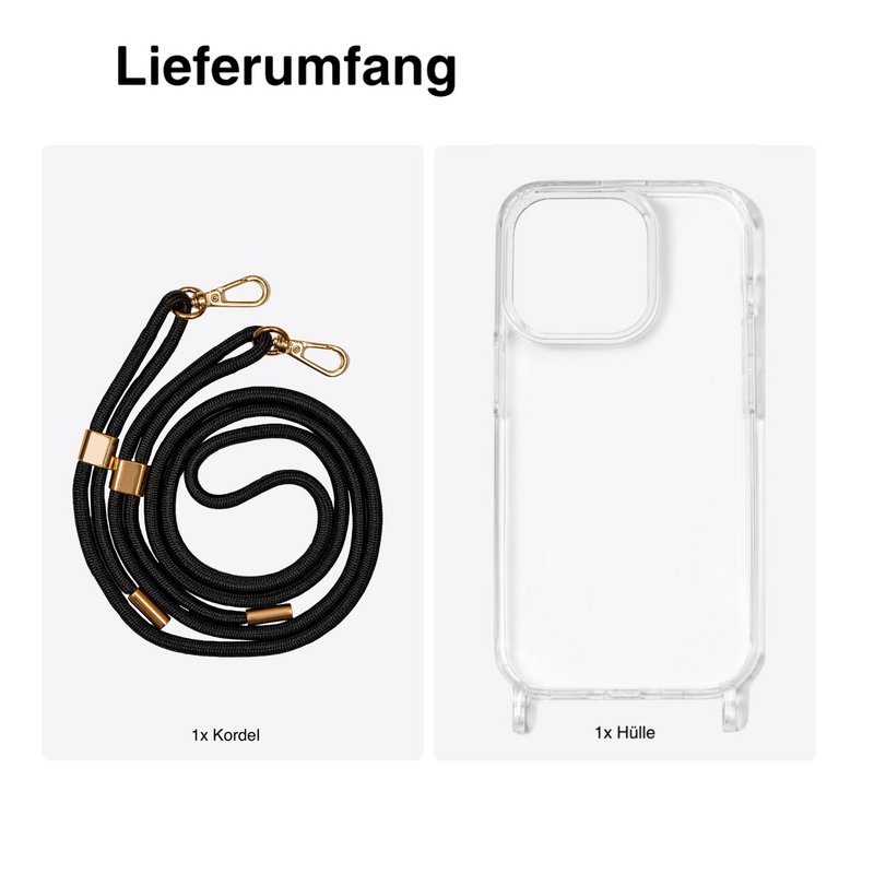 Crystal Clear case with cord Noa Pro Silver or Gold