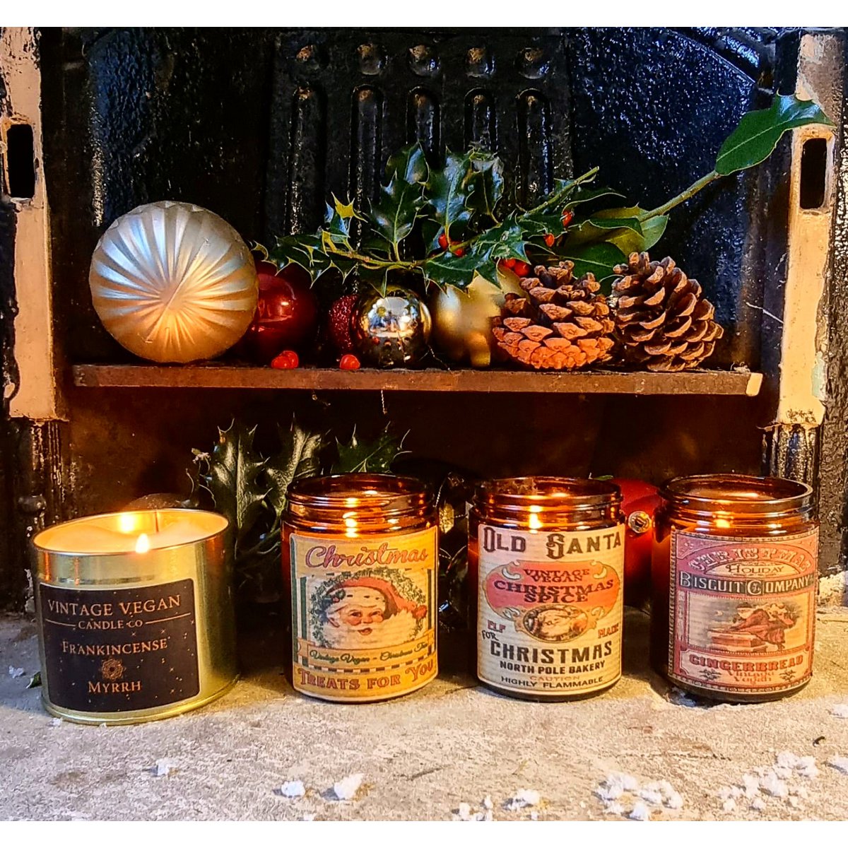 Weihnachtsbaum Vintage vegane Kerze