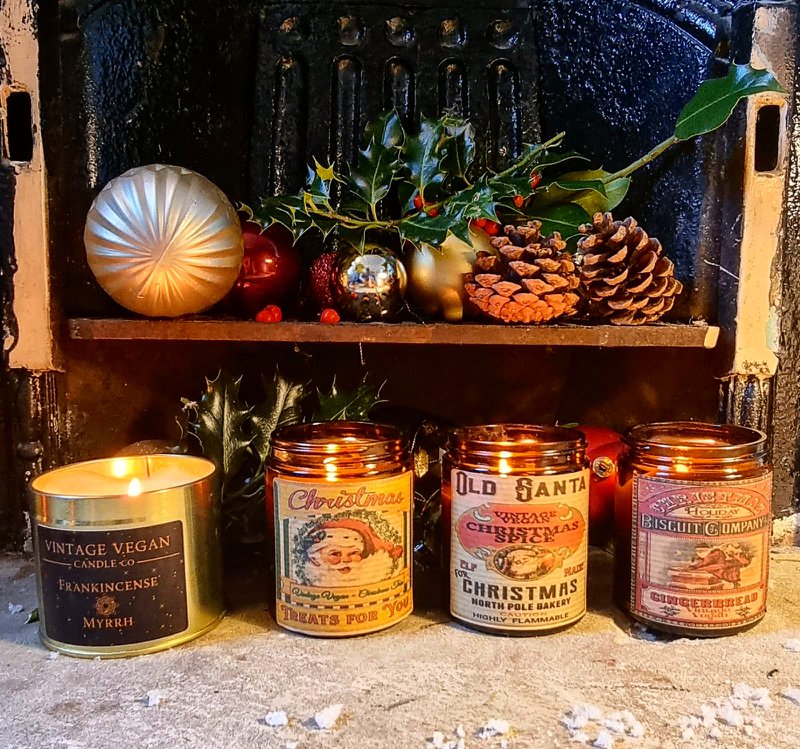 Weihnachtsbaum Vintage vegane Kerze