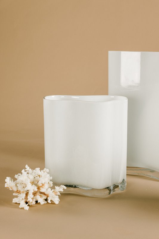 New modern design vase inspired by CORAL and Aalto, middle size, COR20WH
