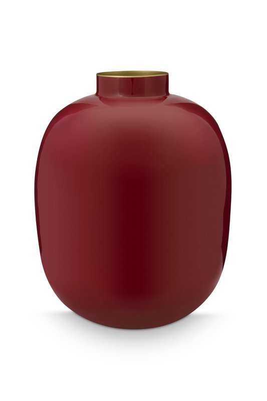 Vase Metal Dark Red 32cm