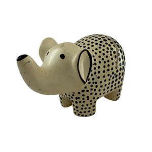 Card holder Elephant Kisii stone Black/White