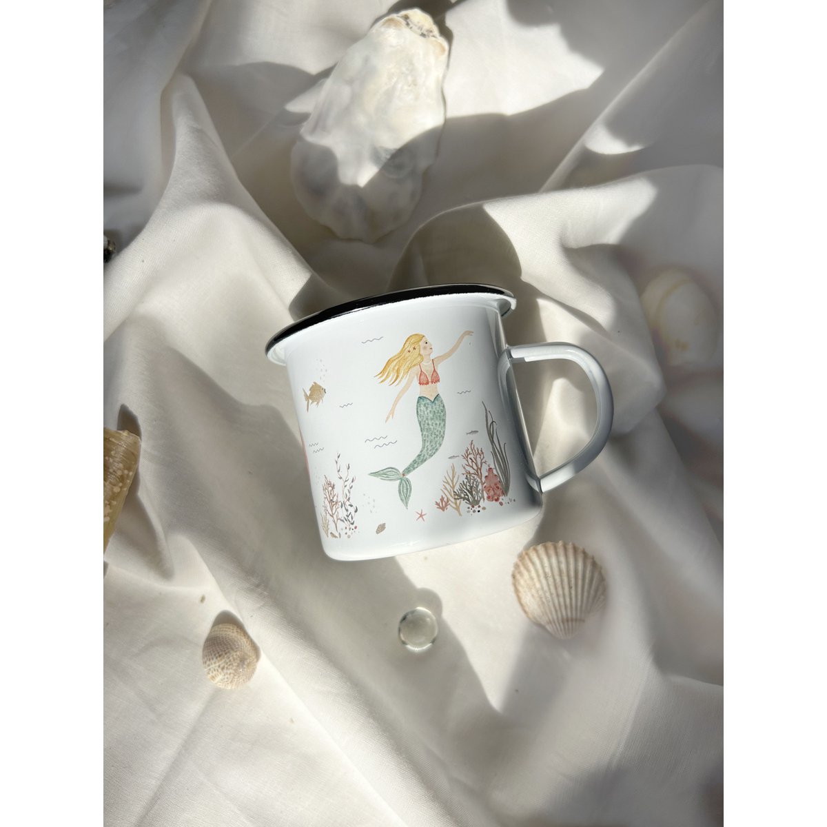 Enamel cup mermaids | Mug | Children's mug | Girl | Mermaid | Underwater | Watercolor | Watercolor || HEART & PAPER