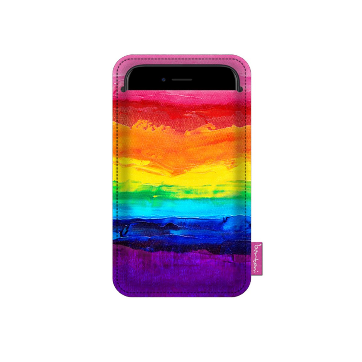 Bunte Smartphone-Hülle aus grauem Filz Bertoni