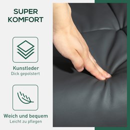 Relaxation chair with stool, 360° rotating TV chair with reclining function, reading chair for bedroom, living room, faux leather, brown
