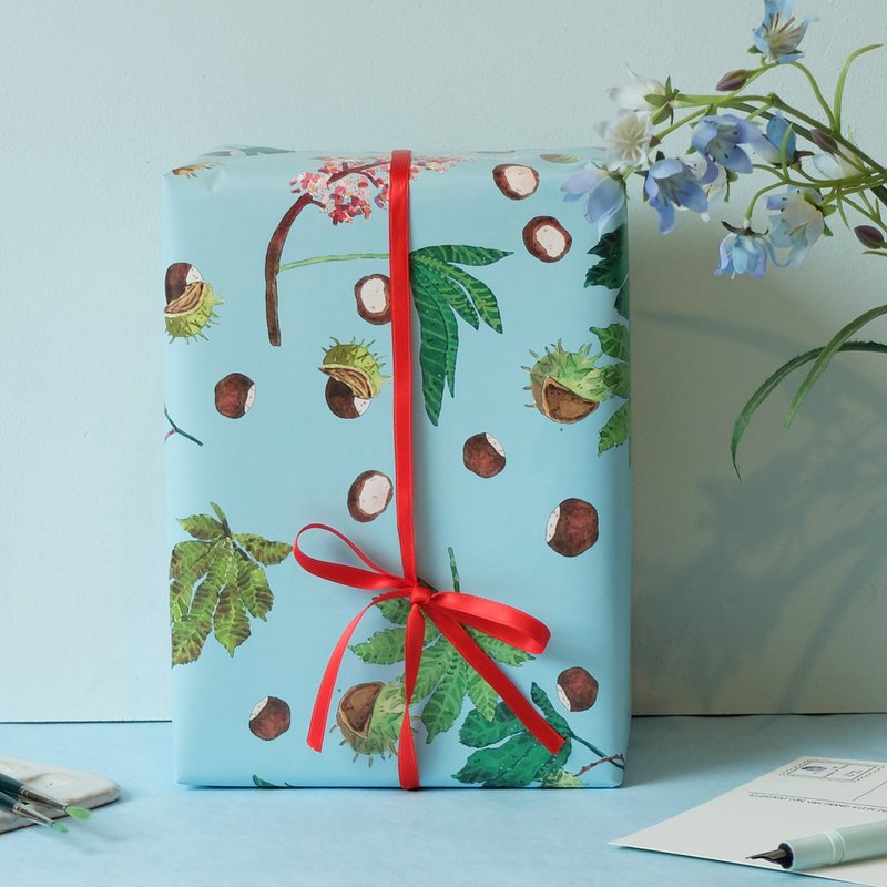 Wrapping paper chestnuts