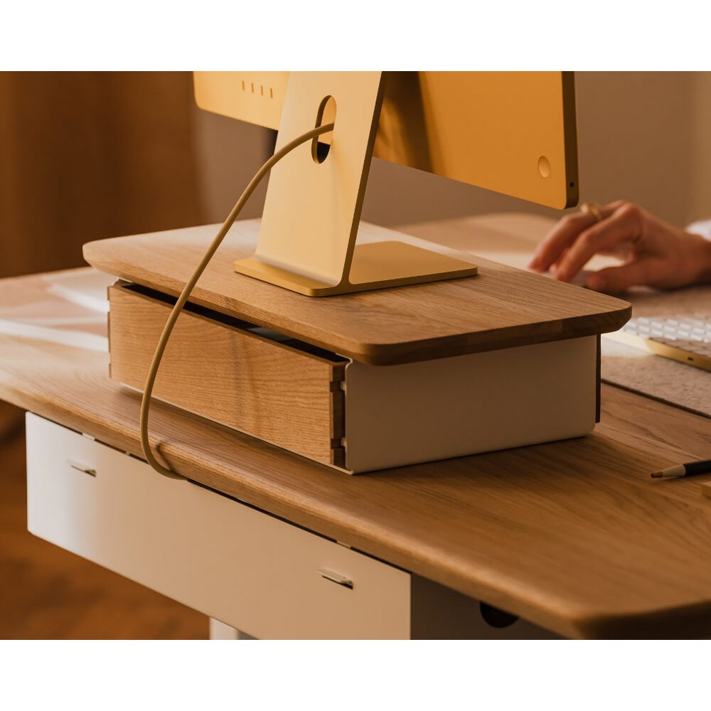 Mensola da scrivania Mini - Supporto per monitor con cassetto