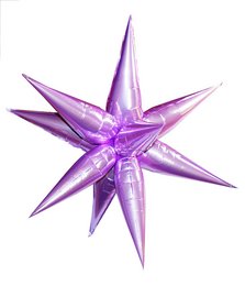 Large, shimmering purple star-shaped foil balloon for home decor. Available in various colors including pink, light blue, gold, and silver.