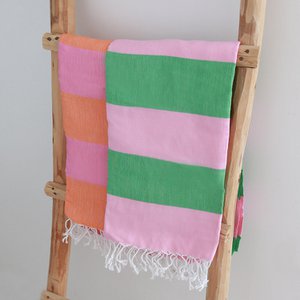 Hamam cloth green/pink