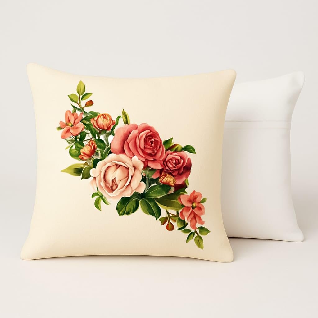 Cushion Covers – Jute Decorative Print – 18x18 Inch – Set of 2