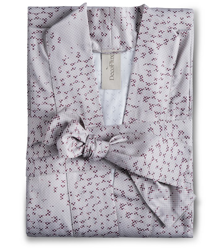 Bademantel Kimono Mesh Mandel