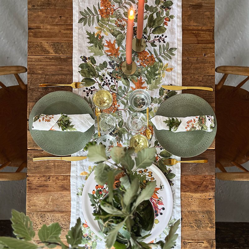 Linen table runner - Autumn