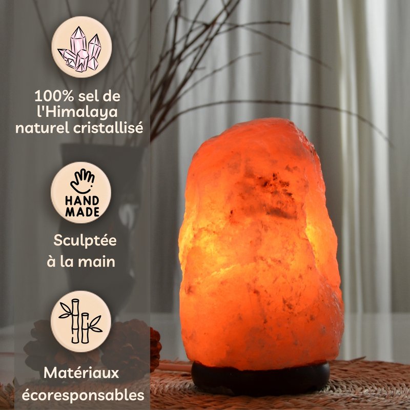 Himalaya-Salzkristalllampe – 2 bis 3 kg – Naturmaterial – Geschenk- und Dekorationsidee