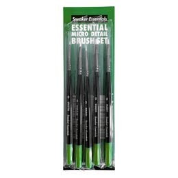 Essential micro detail brush set - 5 black paint brushes for detailed painting work