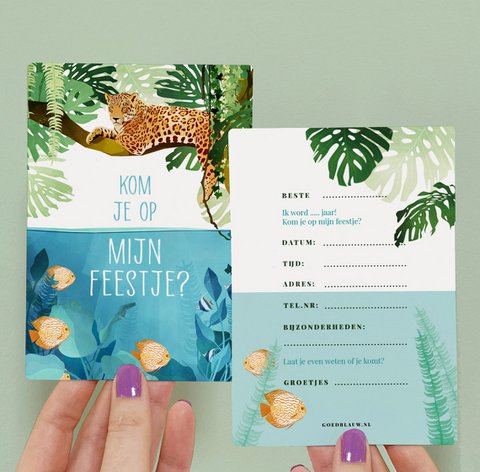 5 x Invitation Children's Party - Jungle