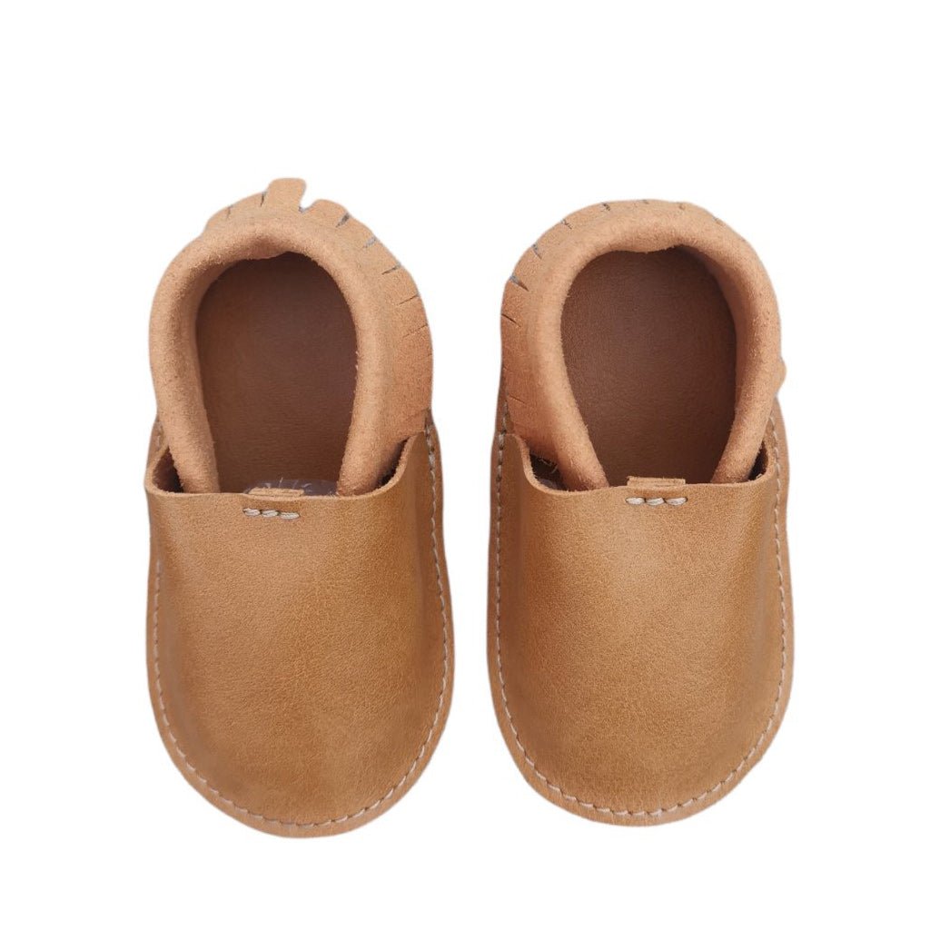 Tan (Grainy Vegetarian Leather) 1 - (0-12 months) - Soft sole 12cm