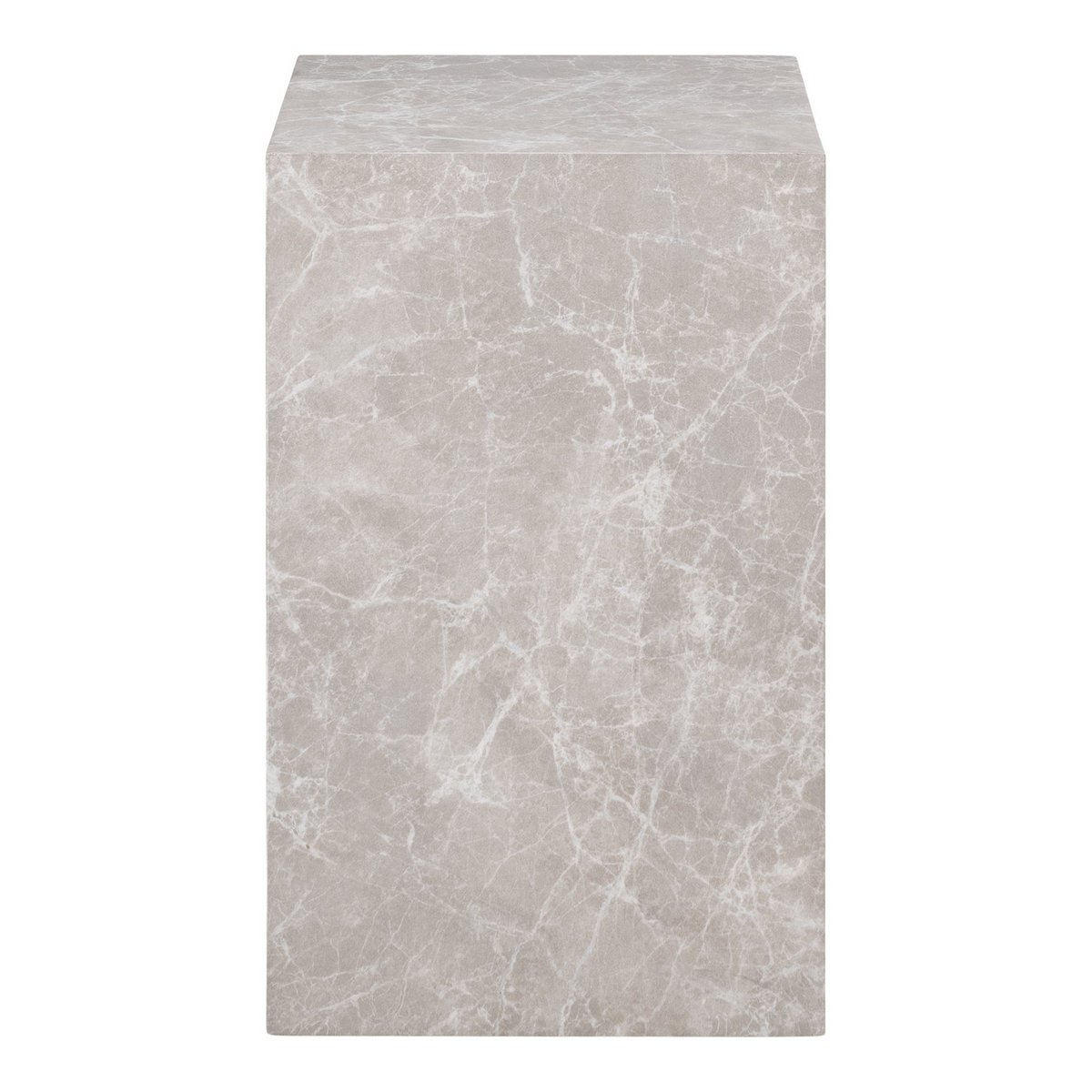 Prager Beistelltisch – Marmor, Holz, 30 x 30 x 50 cm