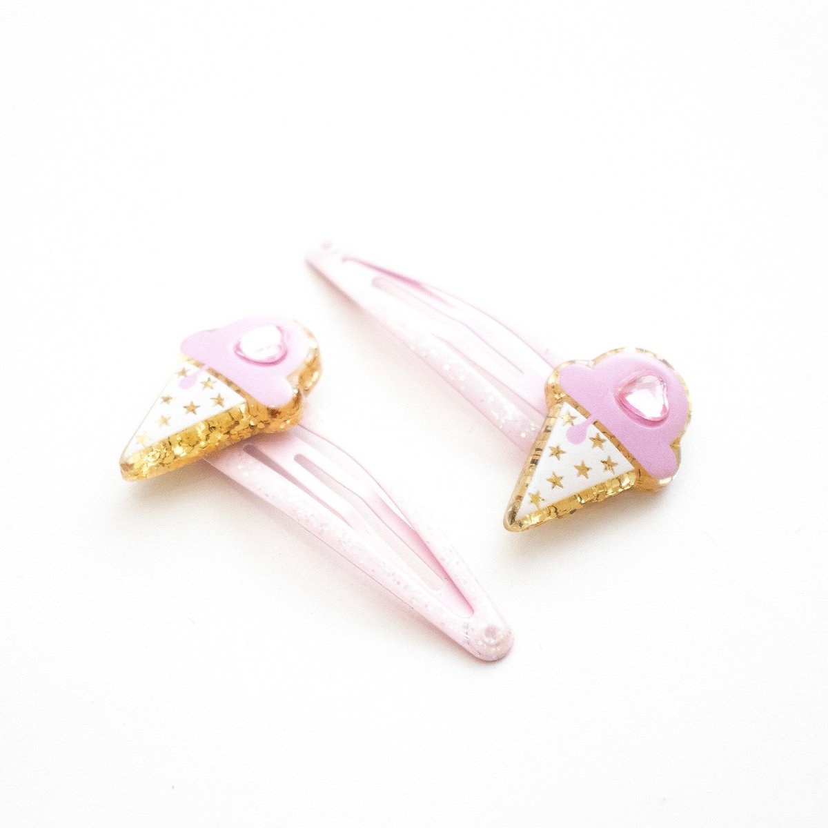 Duo Children's Premium Barrettes - Sparkle Petites Glaces D'amour