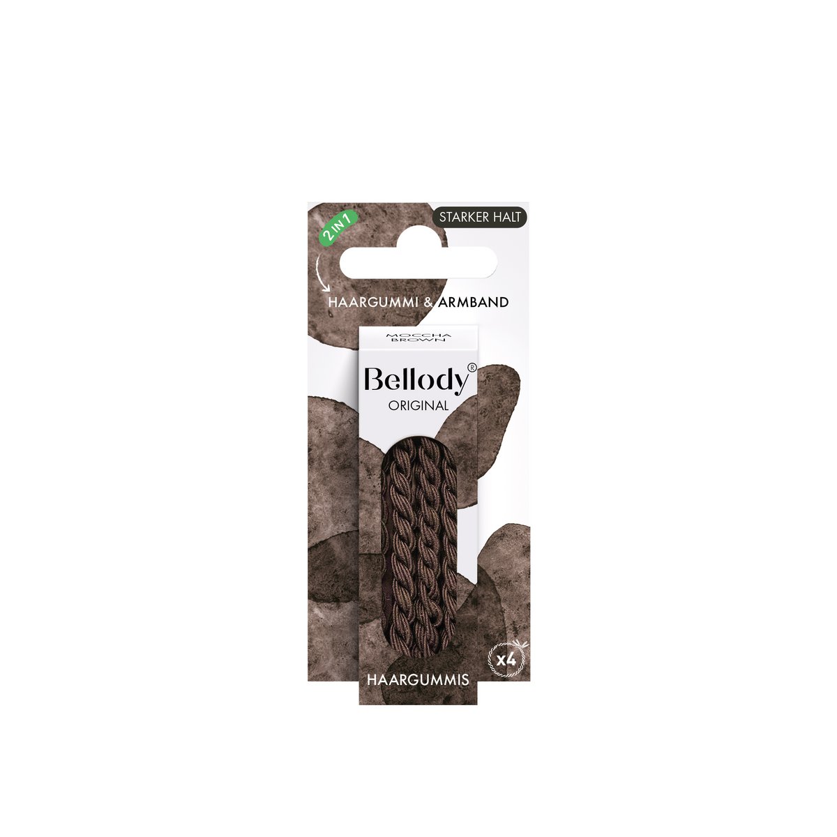 Haargummis Braun - Bellody®(4 Stk.) - Stylisch geflochtene Haargummis