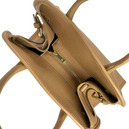 Grote Italiaanse leren draagtas voor dames met korte hengsels B2B 57897
