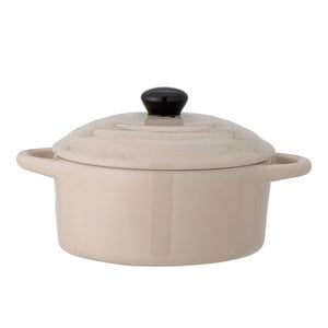 Thanos Serving Pot w/Lid, White, Stoneware
