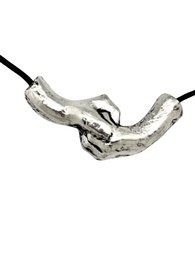 Silver Union Collar 925 10μ og sort læder