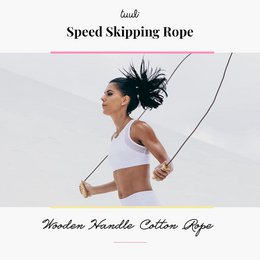 Skipping Rope with Wooden Handle Cotton Rope 230 cm