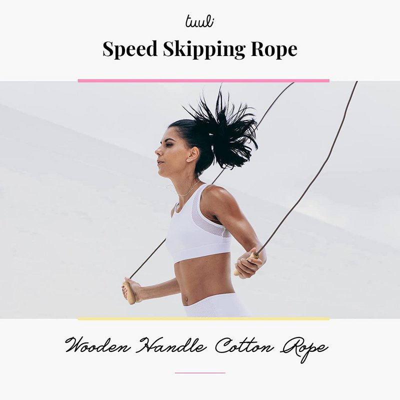 Skipping Rope with Wooden Handle Cotton Rope 230 cm